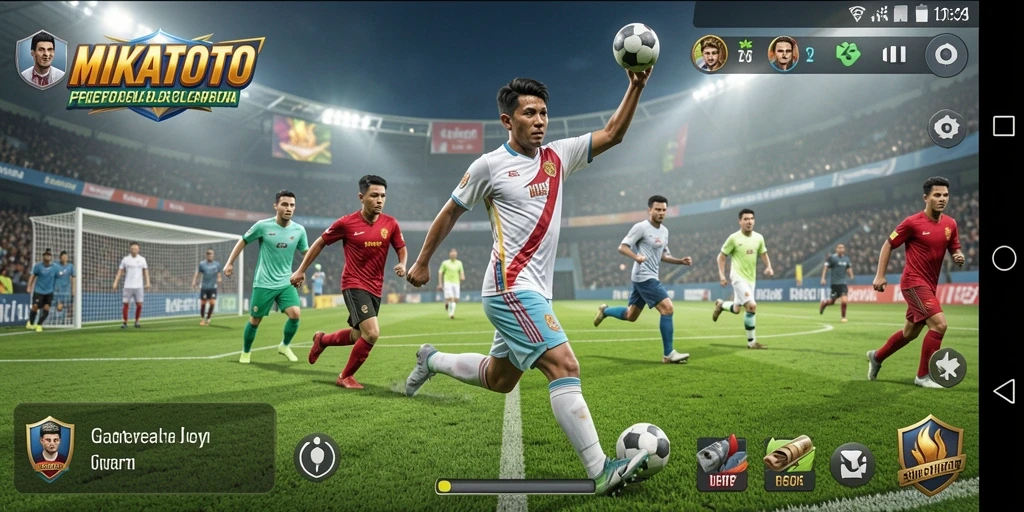 Gameplay menarik MIKATOTO yang menampilkan pertandingan sepak bola.