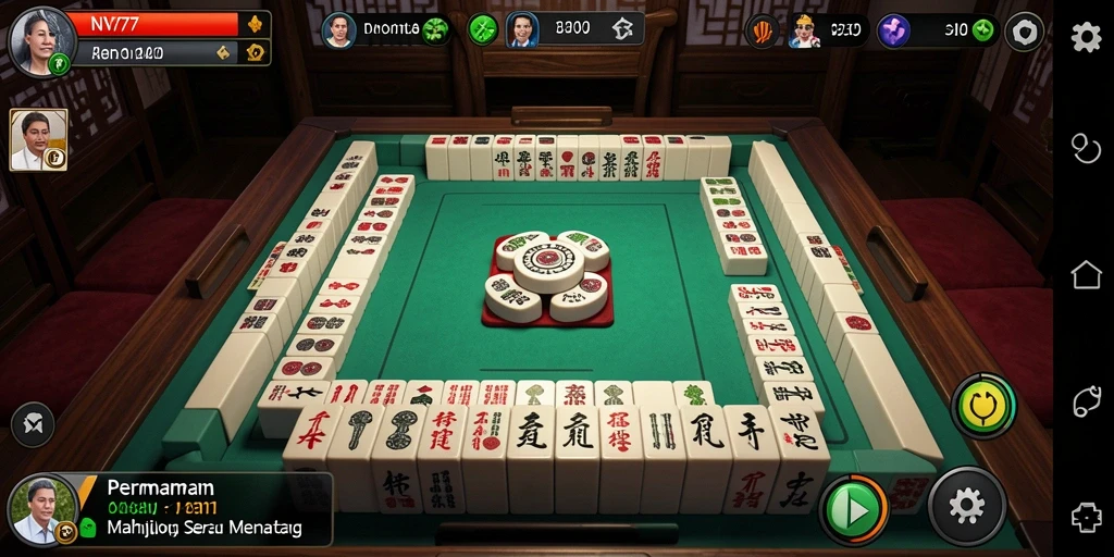 Screenshot NV77 menampilkan gameplay Mahjong yang menarik dan interaktif.