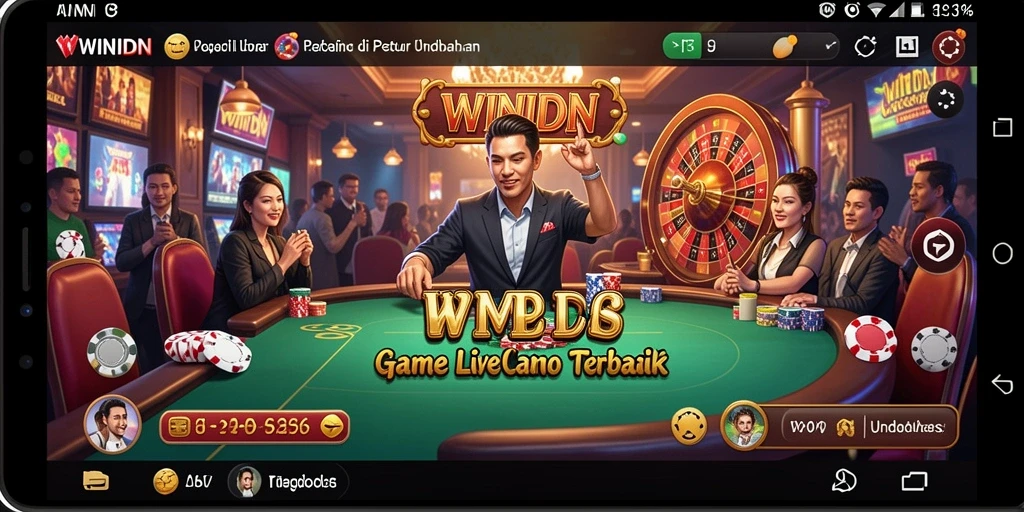 Tampilan seru gameplay kasino langsung WINIDN yang penuh aksi.